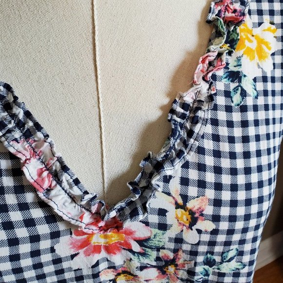 DR2 Daniel Rainn navy & white floral top M - Picture 3 of 13